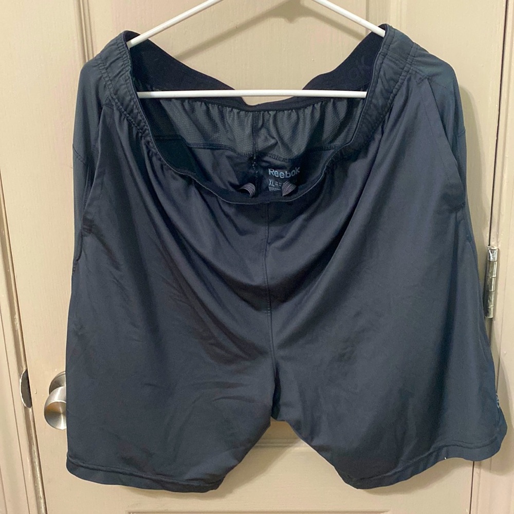 Gray Reebok workout shorts